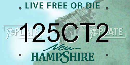 125CT2 New Hampshire License Plate