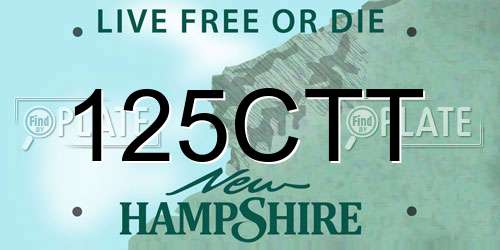 125CTT New Hampshire License Plate