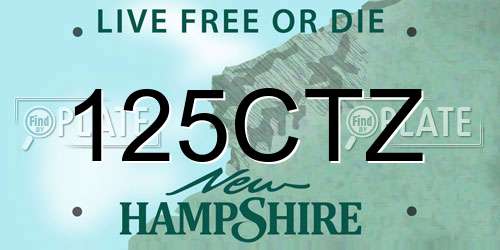 125CTZ New Hampshire License Plate