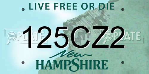 125CZ2 New Hampshire License Plate
