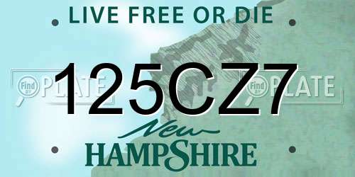 125CZ7 New Hampshire License Plate