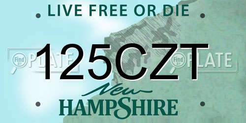 125CZT New Hampshire License Plate