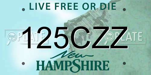 125CZZ New Hampshire License Plate