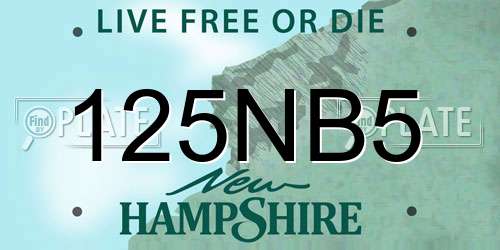 125NB5 New Hampshire License Plate