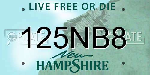 125NB8 New Hampshire License Plate