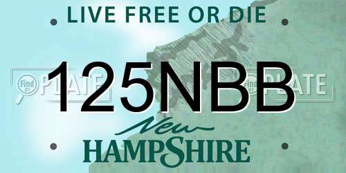125NBB New Hampshire License Plate
