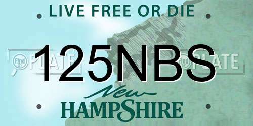 125NBS New Hampshire License Plate