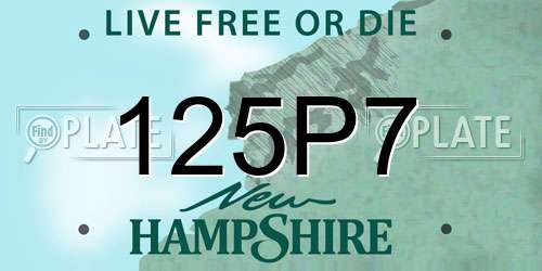 125P7 New Hampshire License Plate