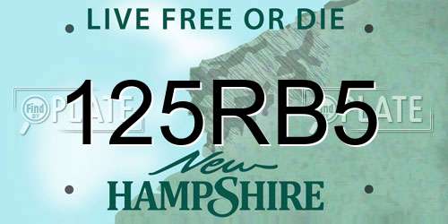 125RB5 New Hampshire License Plate
