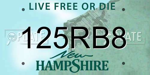 125RB8 New Hampshire License Plate