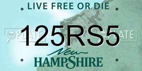 125RS5 New Hampshire License Plate