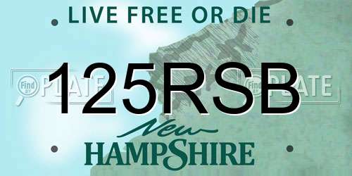 125RSB New Hampshire License Plate