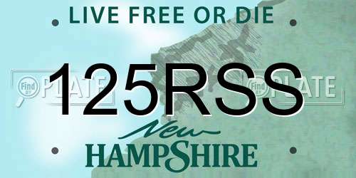 125RSS New Hampshire License Plate