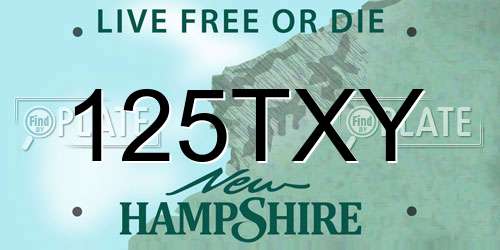 125TXY New Hampshire License Plate
