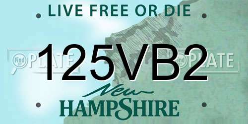125VB2 New Hampshire License Plate