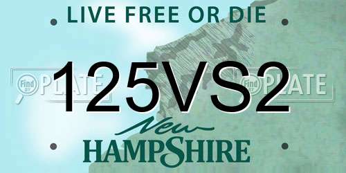 125VS2 New Hampshire License Plate