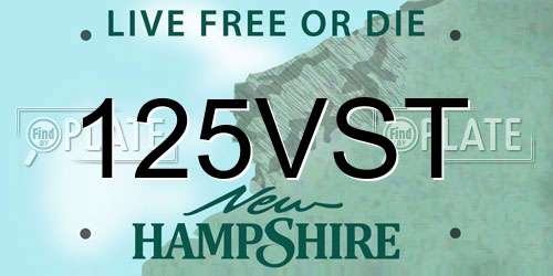 125VST New Hampshire License Plate