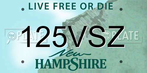125VSZ New Hampshire License Plate
