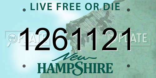 1261121 New Hampshire License Plate