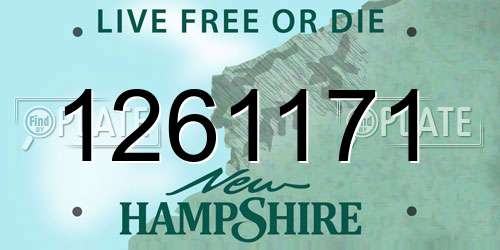 1261171 New Hampshire License Plate