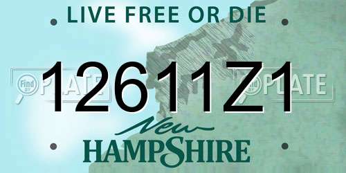 12611Z1 New Hampshire License Plate