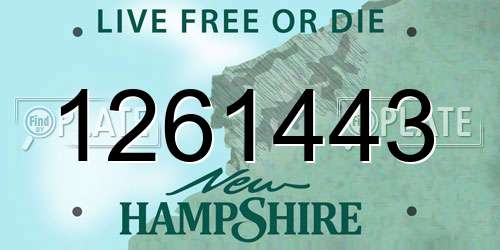 1261443 New Hampshire License Plate