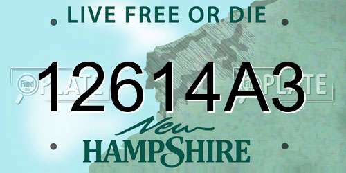 12614A3 New Hampshire License Plate
