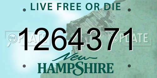 1264371 New Hampshire License Plate