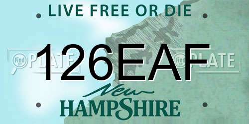 126EAF New Hampshire License Plate