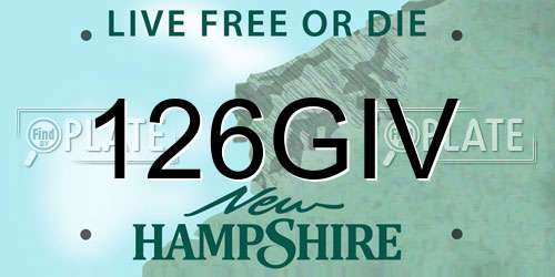 126GIV New Hampshire License Plate