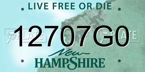 12707G0 New Hampshire License Plate