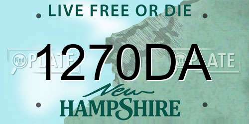 1270DA New Hampshire License Plate