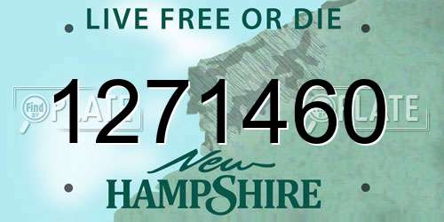 1271460 New Hampshire License Plate