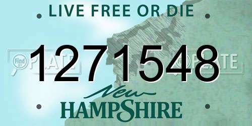 1271548 New Hampshire License Plate