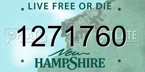 1271760 New Hampshire License Plate