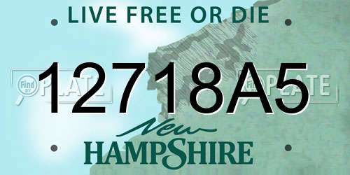 12718A5 New Hampshire License Plate