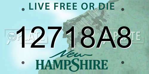 12718A8 New Hampshire License Plate