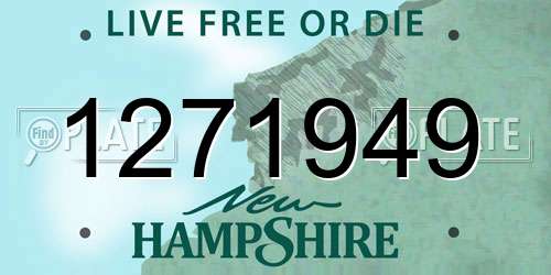 1271949 New Hampshire License Plate