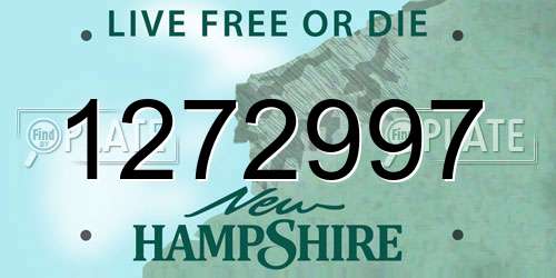 1272997 New Hampshire License Plate