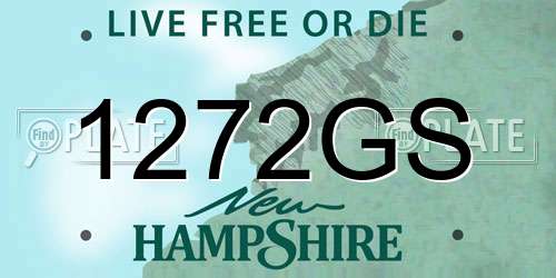 1272GS New Hampshire License Plate