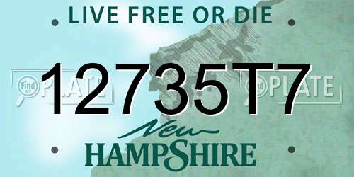 12735T7 New Hampshire License Plate