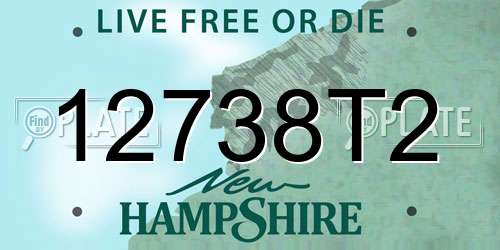 12738T2 New Hampshire License Plate