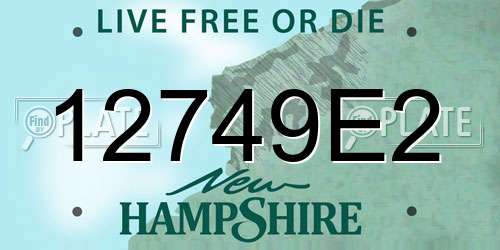 12749E2 New Hampshire License Plate