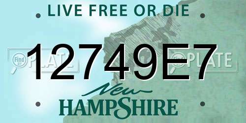 12749E7 New Hampshire License Plate