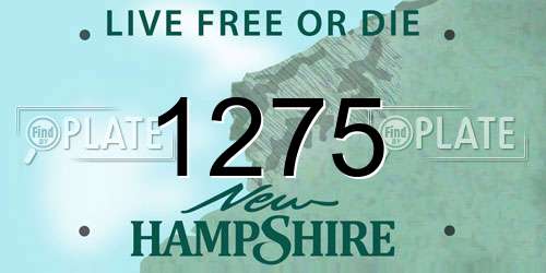 1275 New Hampshire License Plate