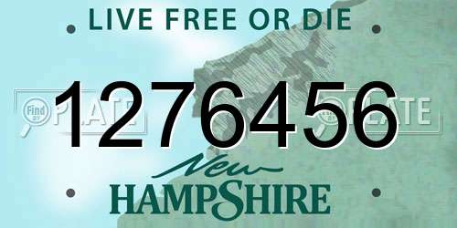 1276456 New Hampshire License Plate