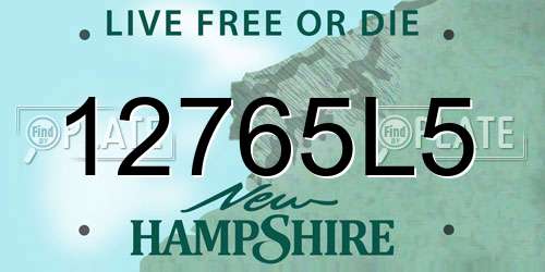 12765L5 New Hampshire License Plate