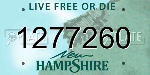 1277260 New Hampshire License Plate