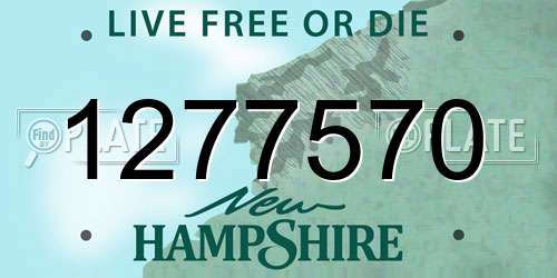 1277570 New Hampshire License Plate