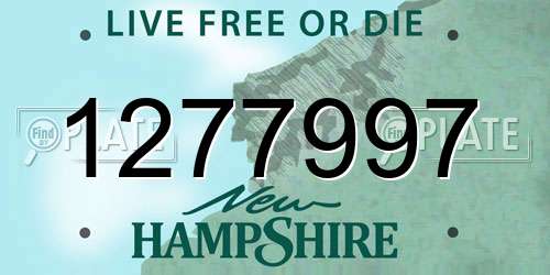 1277997 New Hampshire License Plate